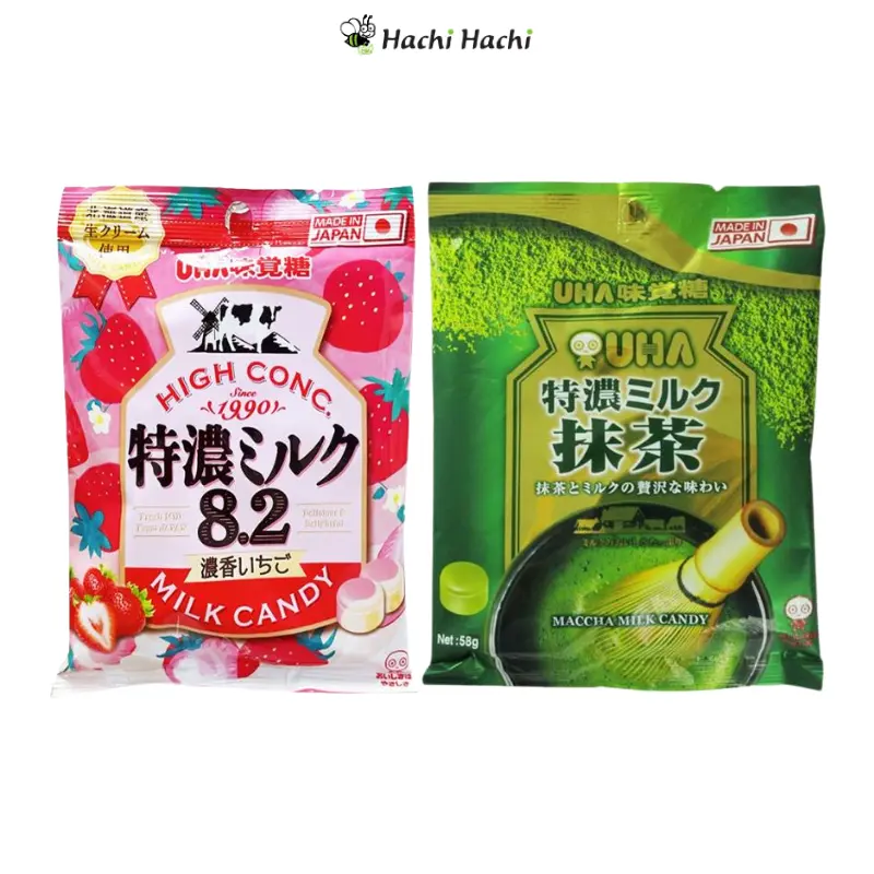 [QUÀ TẶNG KHÔNG BÁN] Kẹo sữa trà xanh/ sữa dâu UHA Tokuno - Hachi Hachi Japan Shop 0