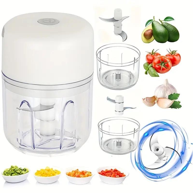 Electric Mini Garlic Press Chopper, 100ml USB Rechargeable Garlic ...