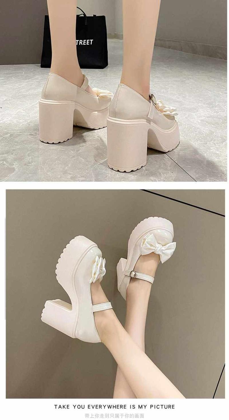 Product Introduction of Giày Mary Jane, Dành Cho Nữ, Thời Trang Mới Mùa Lò Xo Và Mùa Thu, Nơ Cao Gót, Đế Dày, Gót Chunky, Thích Hợp Cho Váy Một Bộ Phù Hợp, Dễ Phối Đồ, Giày Da Nhỏ Shoes 11