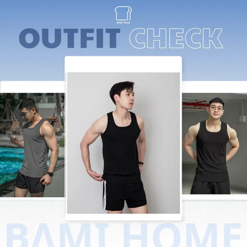 Áo tank top nam thun gân co giãn, áo ba lỗ nam tập gym thoáng mát sát nách BAMI HOME STORE -ATT05 1