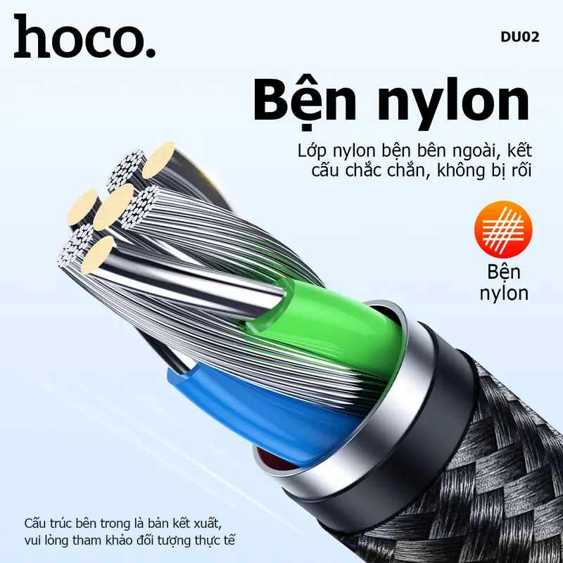 Cáp sạc bện nylon - dây dù Hoco sạc nhanh 2.4-3A - Chuyển dữ liệu -  Bền bỉ 5