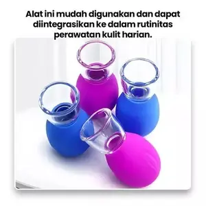 AB225 Alat Wajah Silikon Alat Bekam Silikon Wajah Pijat Otot Kecantikan Kencangkan Kulit Bekam Tanpa Api Vakum Alat Cupping Therapy Silicone Alat Bekam Wajah