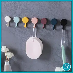 RD Gantungan Hook Bulat Polos Tempel Tembok Wall Hook Stiker Dinding Kail Tempel Kuat Serbaguna