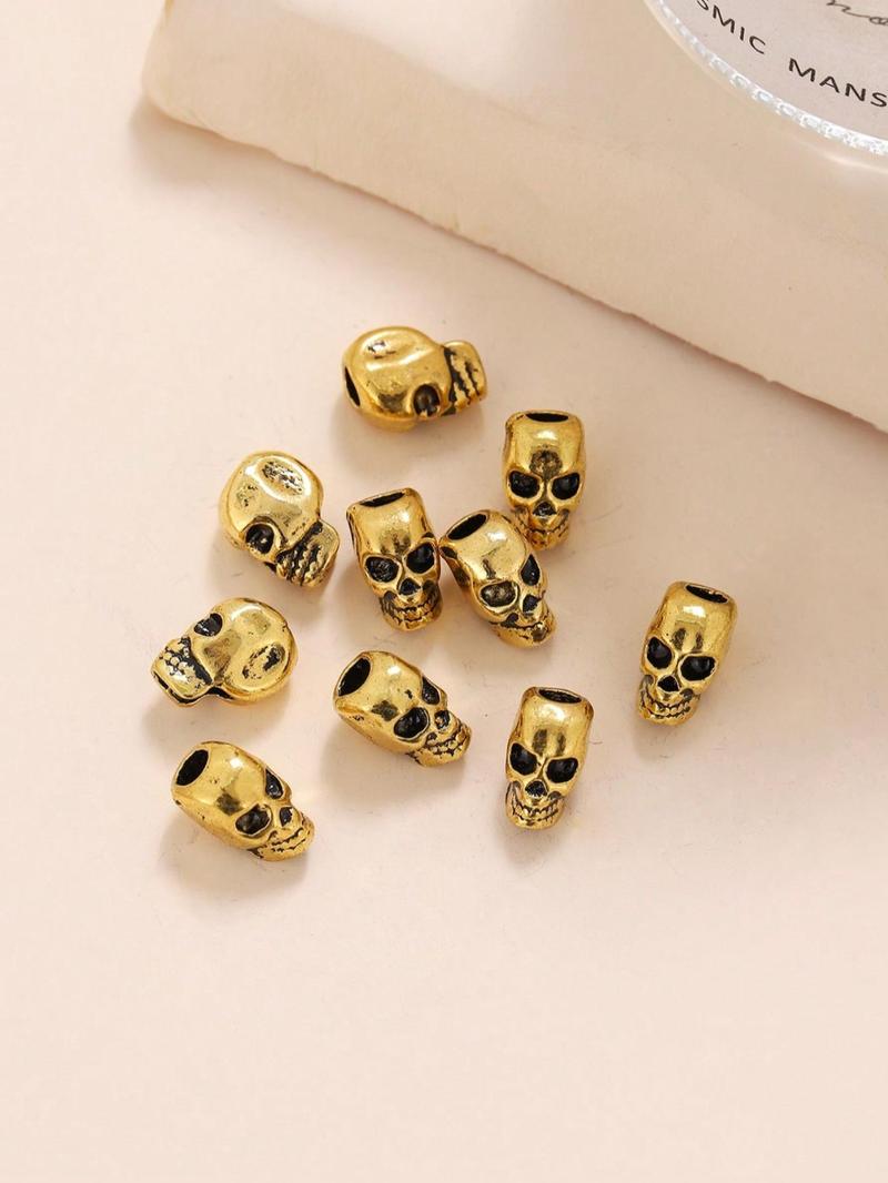 Product Introduction of Punk Style Skull Hair Ring, 10pcs Hair Accessories for Men & Women, Minimalist Headwear Suitable for Hair, Fashion Hair Accessories for Party, Daily Clothing Decor 12