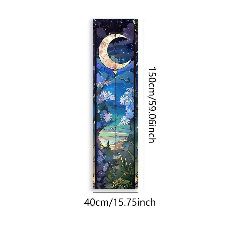 Sun & Moon Pattern Design Wall Hanging Tapestry, 2 Counts/set Tree Of Life Flowers Mountain Long Narrow Tapestry, Wall Decor for Home Living Room Bedroom 8