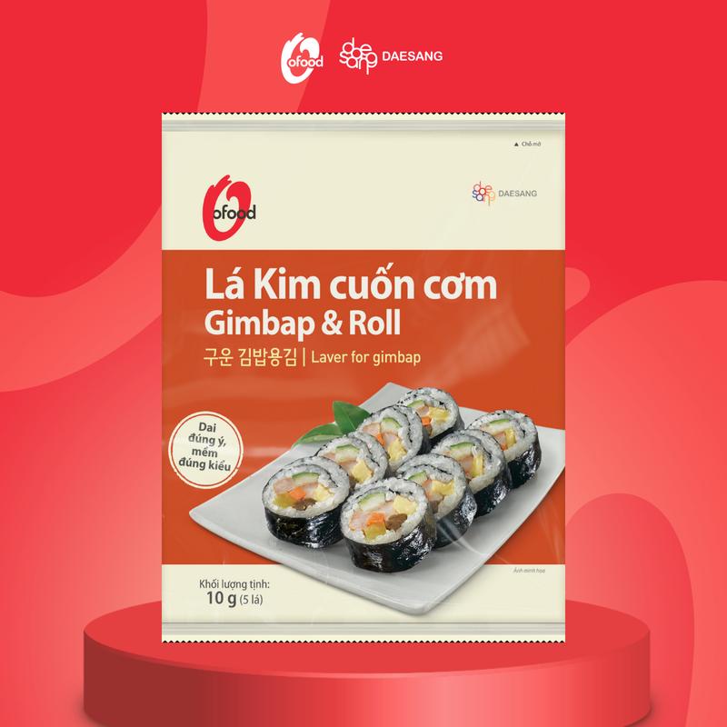 Rong biển / lá kim cuốn cơm Hàn Quốc O'food 10g, sử dụng cho các món kimbap, sushi Snack Ăn Vặt