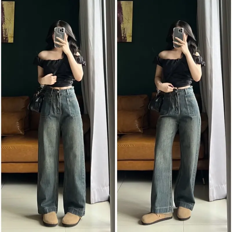 QUẦN JEANS NẤM QC PHỐI TÚI NỔI 92CM (863)