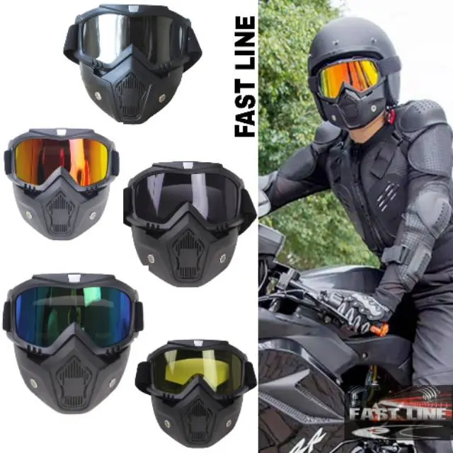 KACAMATA GOGLE MASK MOTOR RETRO CAFE RACER JAP STYLE TRAIL CHOPER HELM Motorcycle
