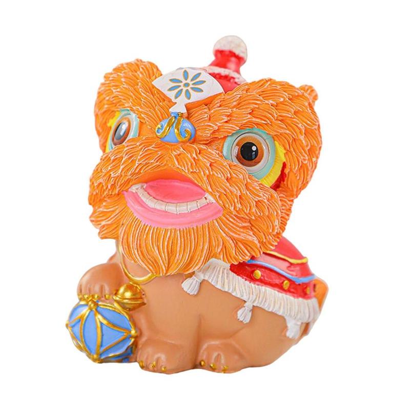 Chinese Lion Dance Statue, Resin Figurine Housewarming Gift Ornament, Spring Festival Decoration for Home Shelf Bedroom 8