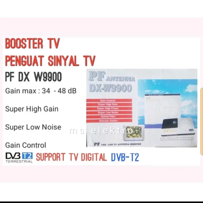 Booster Antena PF DX W9900 Original cocok buat boster Digital DVBT2 dan Analog 0