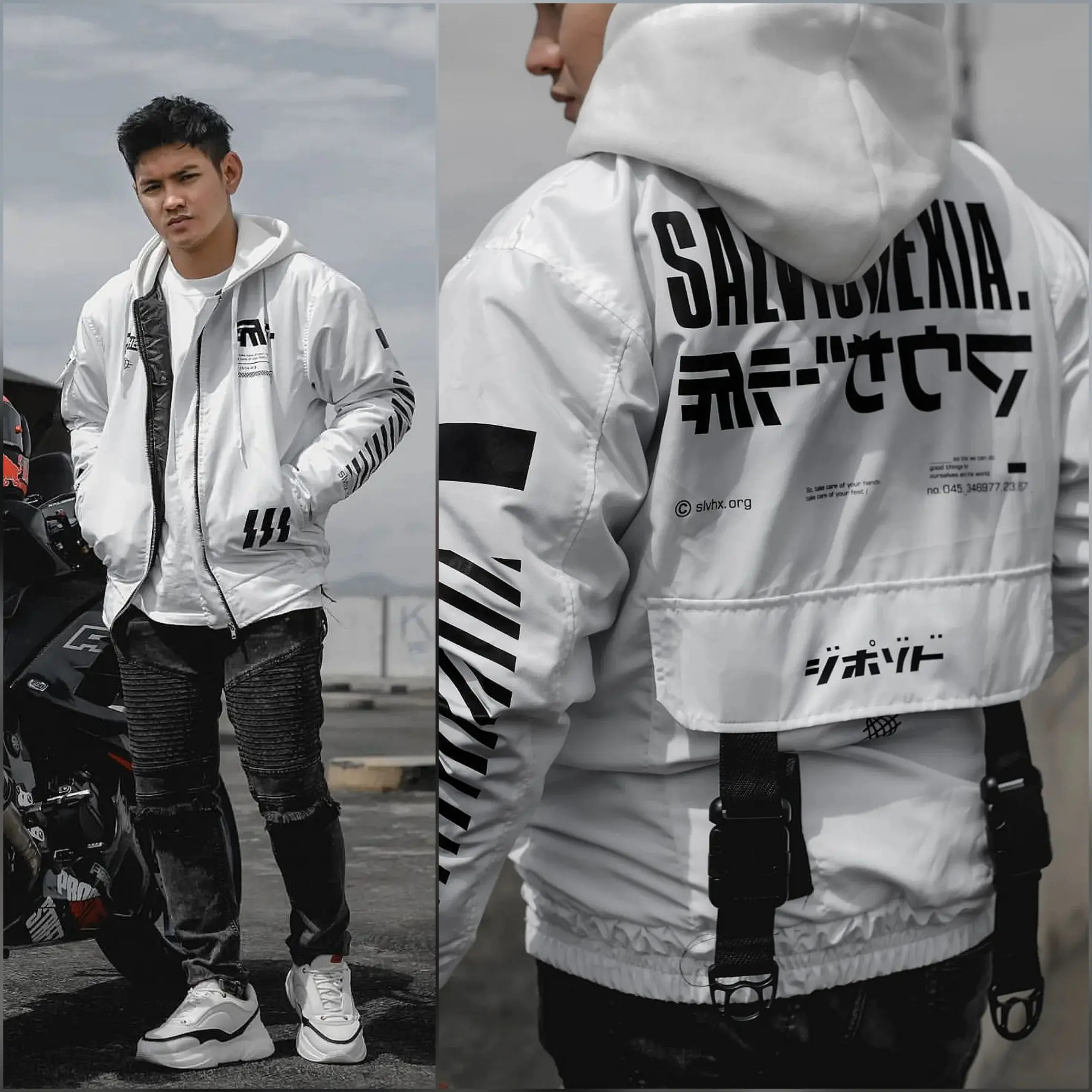 Jaket Bomber Pria Original Salvio Hexia Kualitas Distro  Baju  Parasut  Waterproof  Keren