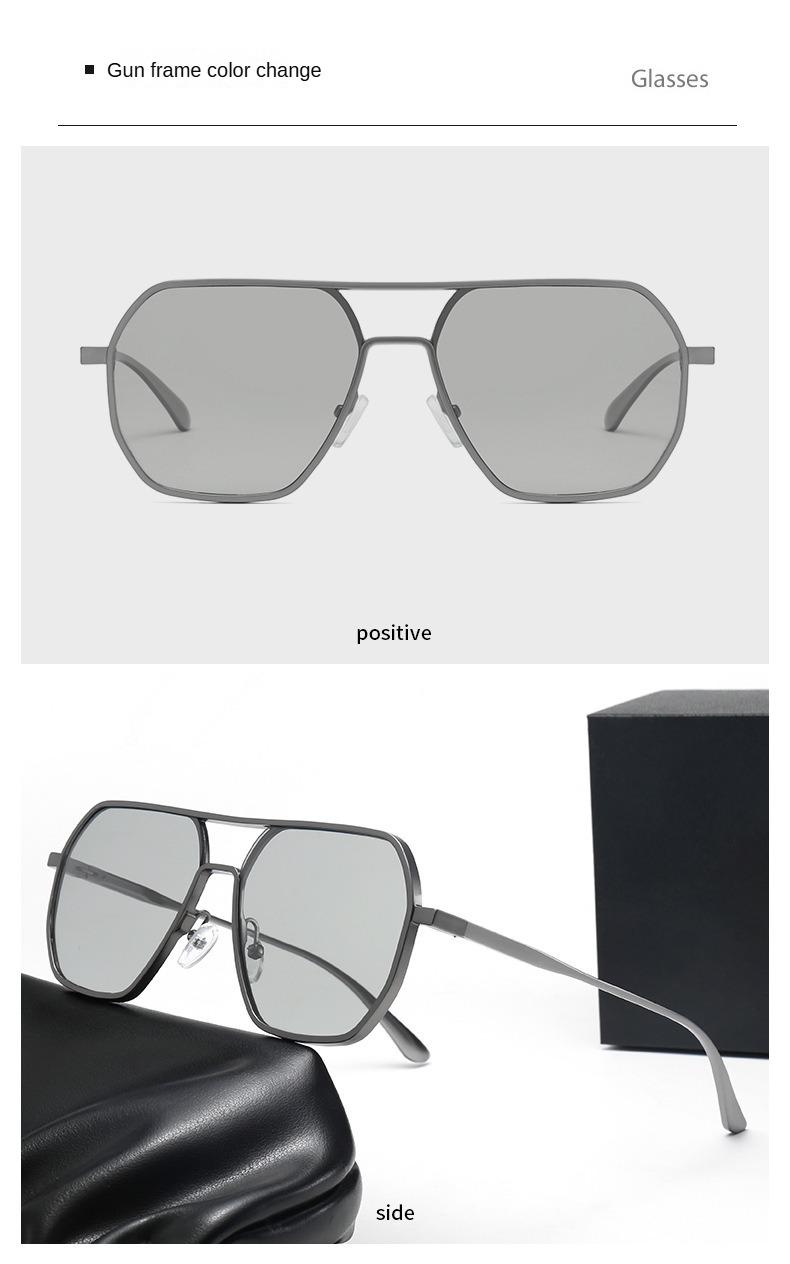 Product Introduction of Men's Day and Night Dual-use Smart Color-changing Polarized Sunglasses Trendy Driving Fishing Special Sunglasses clubmaster  frame  glasses 11