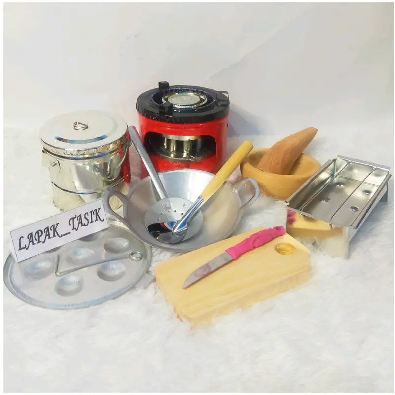 Alat Masak Masakan Anak Kompor Mini Mainan Masak Masakan Anak Paket Bakaran Kayu 2