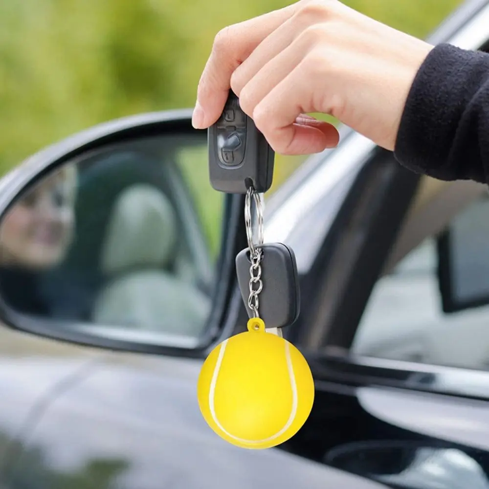 Car Key Chains PU Leather Basketball Ball Keychains Football Baseball Simulation Soccer Keychain Funny Creative Football Pendant Children Presents