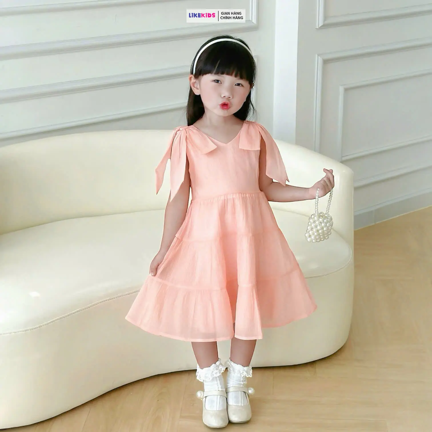Váy Bé Gái Kiểu Dáng CỘT VAI T63 - Likekids