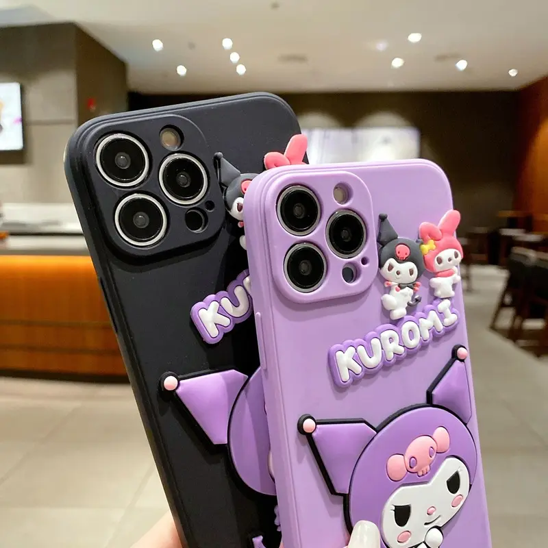 Ốp Điện Thoại Hoạt Hình Kuromi, Mềm Và Dễ Thương, Tương Thích Với iPhone 15, 14, 13, 12 Mini, 11 Pro Max, 6, 6S, 7, 8 Plus, X, XS Max, XR Phụ Kiện 4