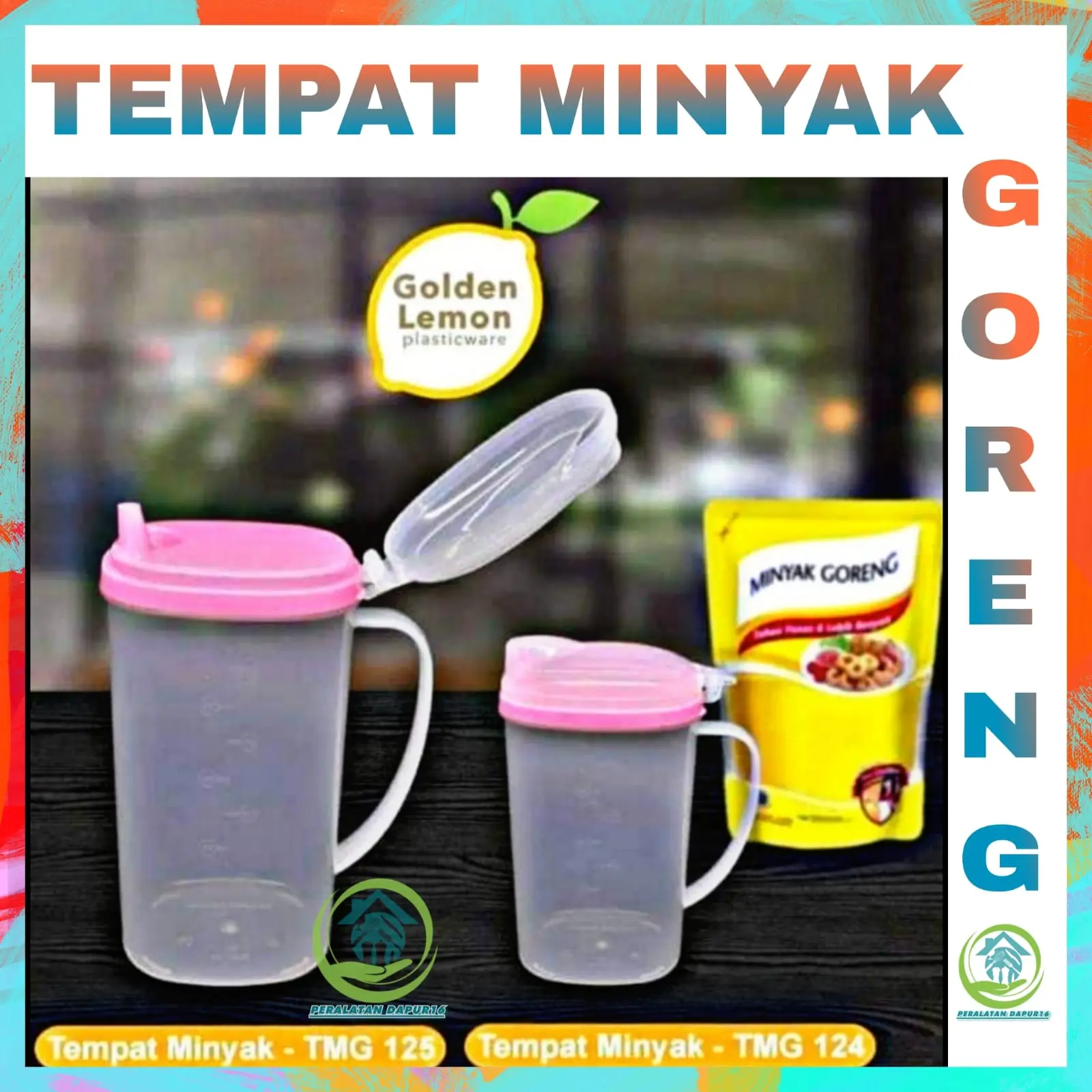 TEMPAT MINYAK GORENG ANTI PANAS  2LITER / TEMPAT MINYAK GORENG GOLDEN LEMON 2000ML / WADAH MINYAK GORENG PLASTIK ANTI PANAS MURAH