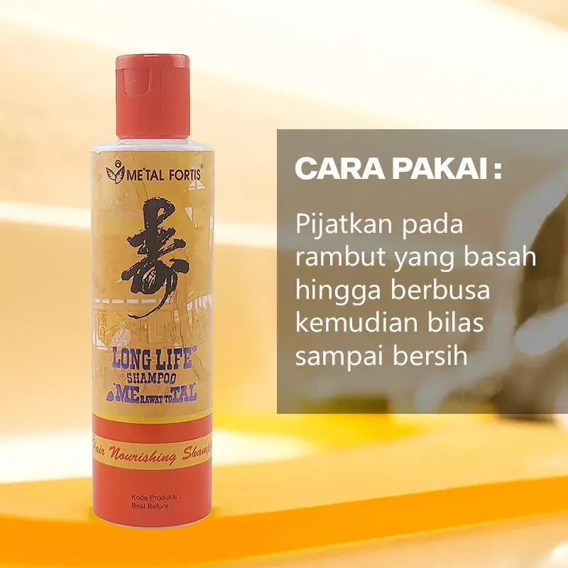 METAL FORTIS Shampo Metal 200 / 100 / 60 ML Hair Nourishing Long Life Shampoo Pembersih Dan Penumbuh Rambut MET Orange 2