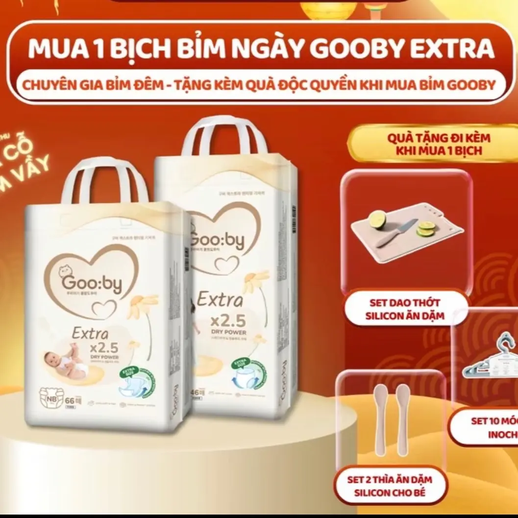 [Mua 1] TÃ BỈM GOOBY ngày mềm mại,an toàn,siêu thấm hút NB,S,M,L,XL,XXL,XXL cho bé từ 4-35kg+ TẶNG QUÀ