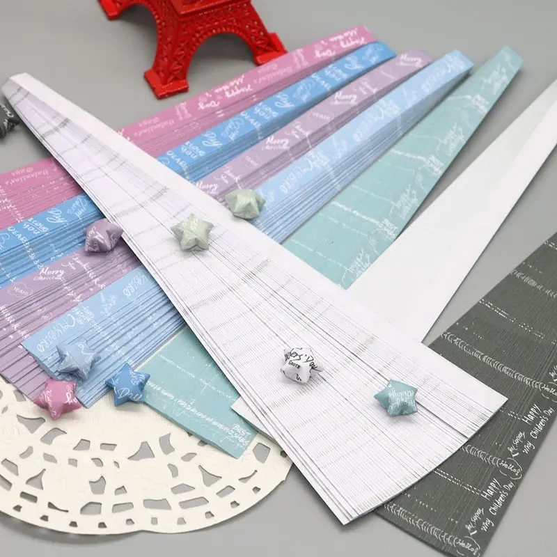 Giấy Origami, 540 Tờ, Hình Ngôi Sao, Thủ Công Tay Tự Làm, Giấy Ngôi Sao May Mắn, Dải Giấy Ngôi Sao Gấp, Thích Hợp Cho Thủ Công Mỹ Nghệ Giấy 6