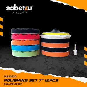 Busa poles set 12pcs untuk mobil, motor sabetzu sponge polishing spon pad set varian 3 inch, 4 inch, 5 inch, 7 inch bisa digunakan di polisher, mesin bor cordless, mesin bor listrik, mesin poles tersedia varian 3" 4" 5" 7" Car Logam