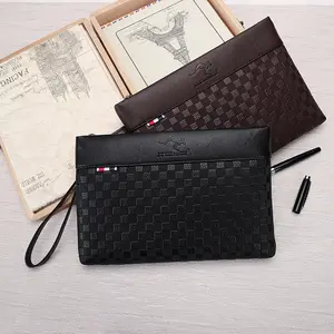 Tas Tangan Clutch Pria Cowok Dompet Tangan Dompet Besar Tipis Serbaguna Import Bahan Kulit PU Terbaru JUNZIDAISHU 1001