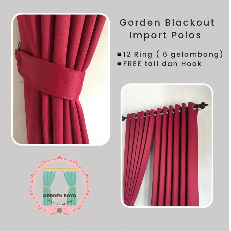 Gorden Blackout Import Polos Super Tebal serat shafron doff 6