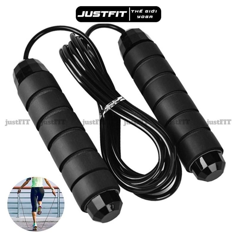 Dây nhảy JUSTFIT tập thể dục tại nhà có dây lõi thép xịn có tạ dài 3m Cao Su
