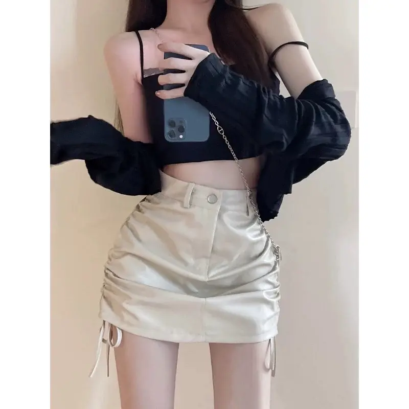 chân váy da nhún kiểu - Hàng loại đẹp + [ Free Ship ]