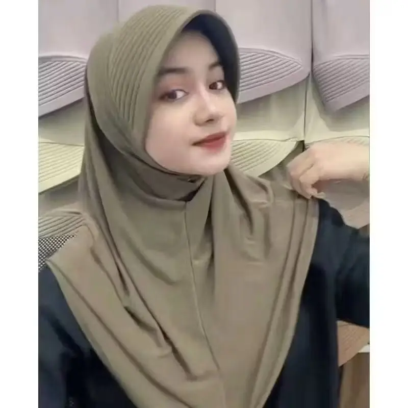 jilbab sport pet tebal / bergo sport pet tebal / jilbab instan / hijab bergo pet tebal Cantik Lembut Nyaman Pad Spandex Muslim Kerudung 5