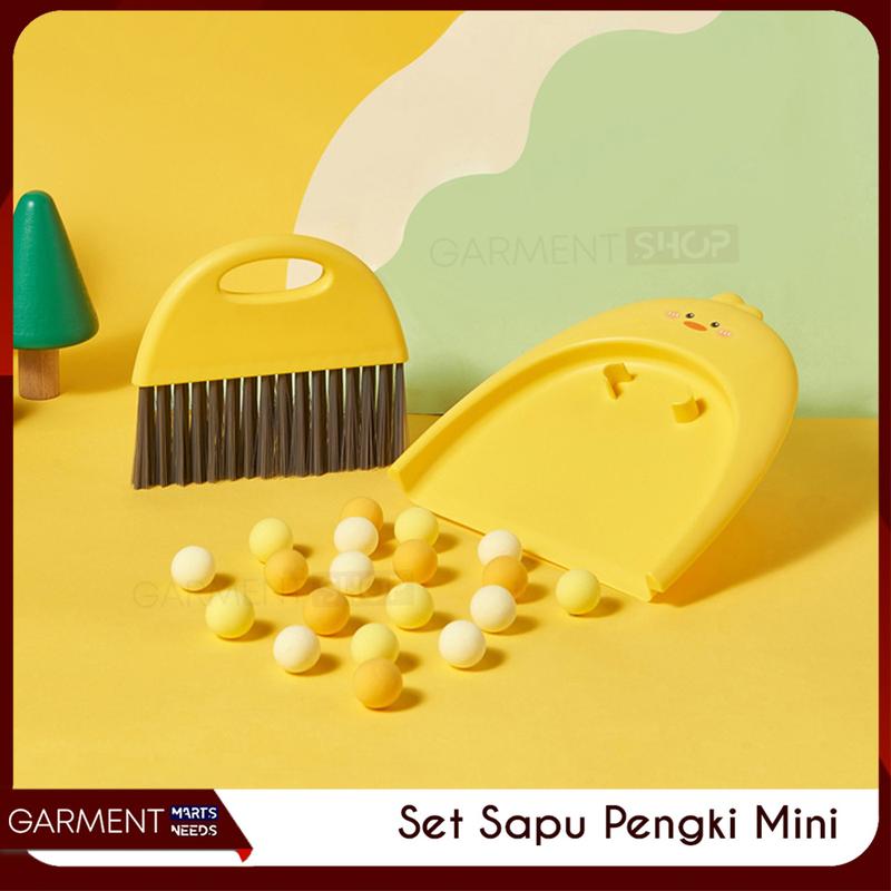 Sapu Pengki Mini Pembersih Debu Meja Mobil Karakter Baby Cleaning Broom Set Cikrak Dustpan 1