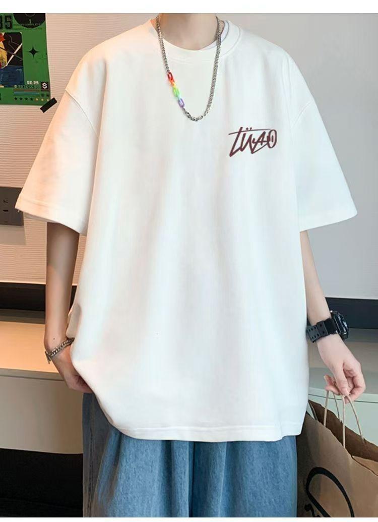 Product Introduction of N642 Milk Silk Double-Sided Short Sleeve 180g Five-Quarter Sleeve T-Shirt Black and White M-5XLP9 5