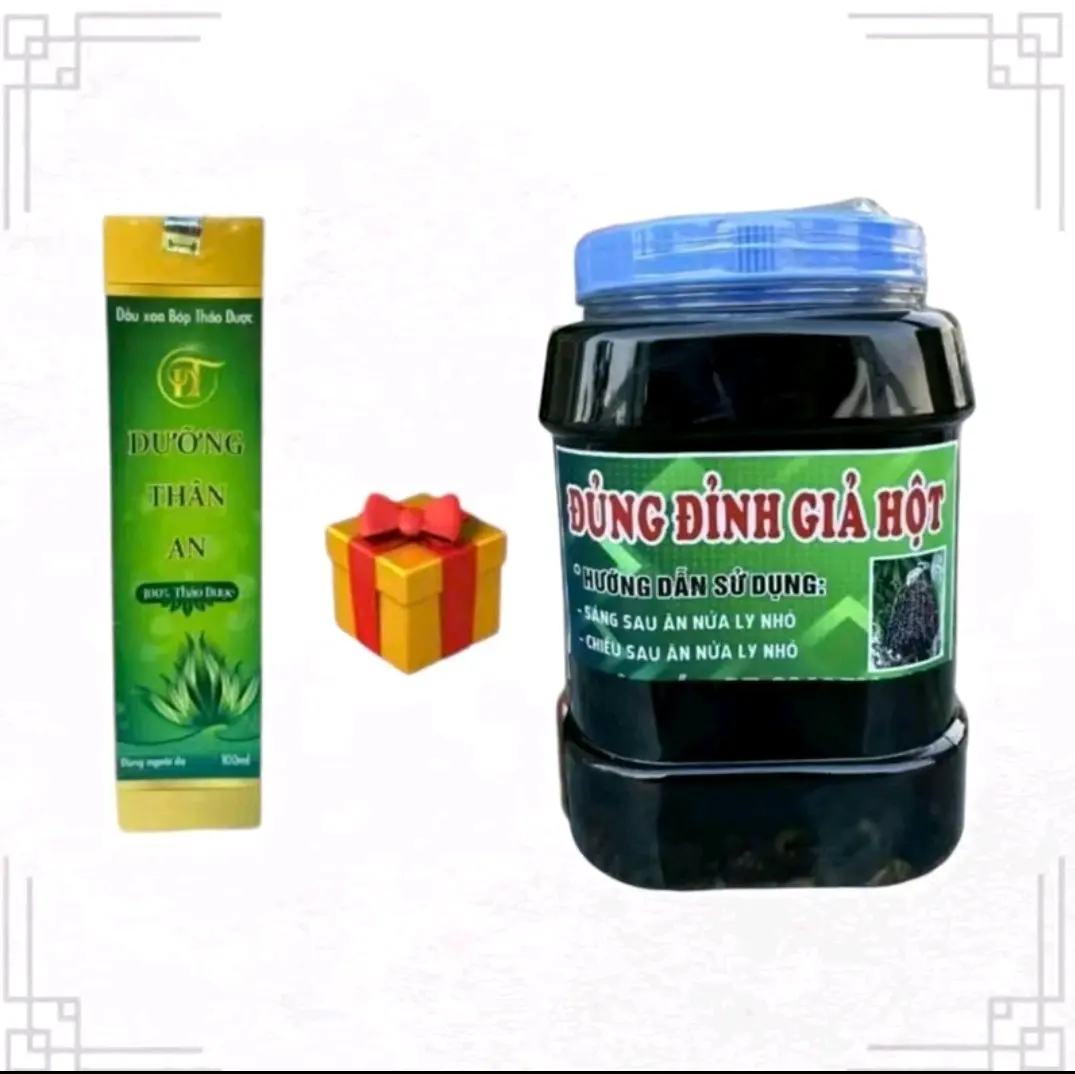 1 chai dầu xoa bóp DƯỠNG THÂN AN tặng 1 hũ đủng đỉnh giã hạt 2 lít (đau nhức xương khớp