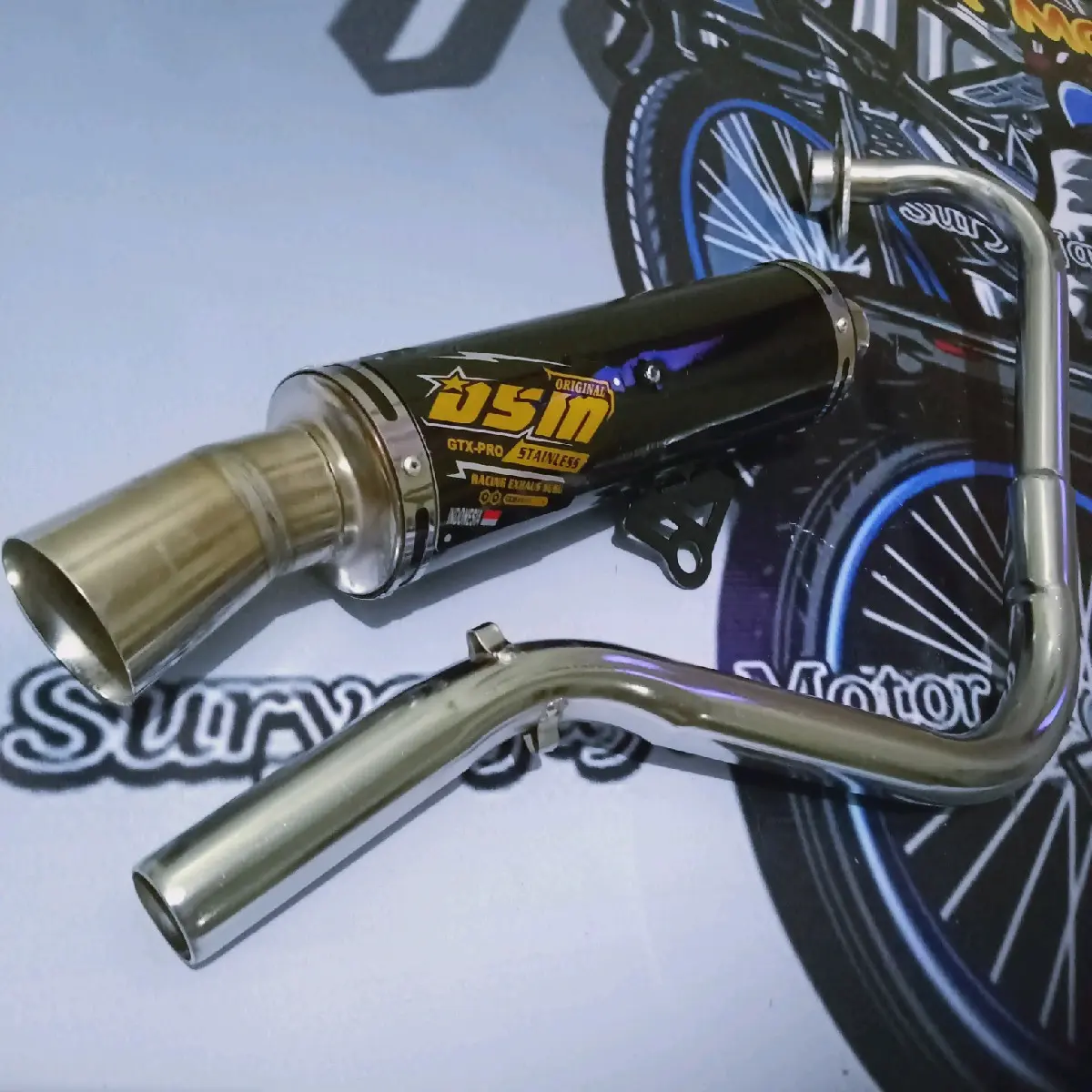 Knalpot Samlong DSM inlet 32mm.BEAT(fi,karbu,esp,deluxe,street,pop).scooy karbu,scoopy fi/new,spacy,genio,vario 110 fi led.sudah full set