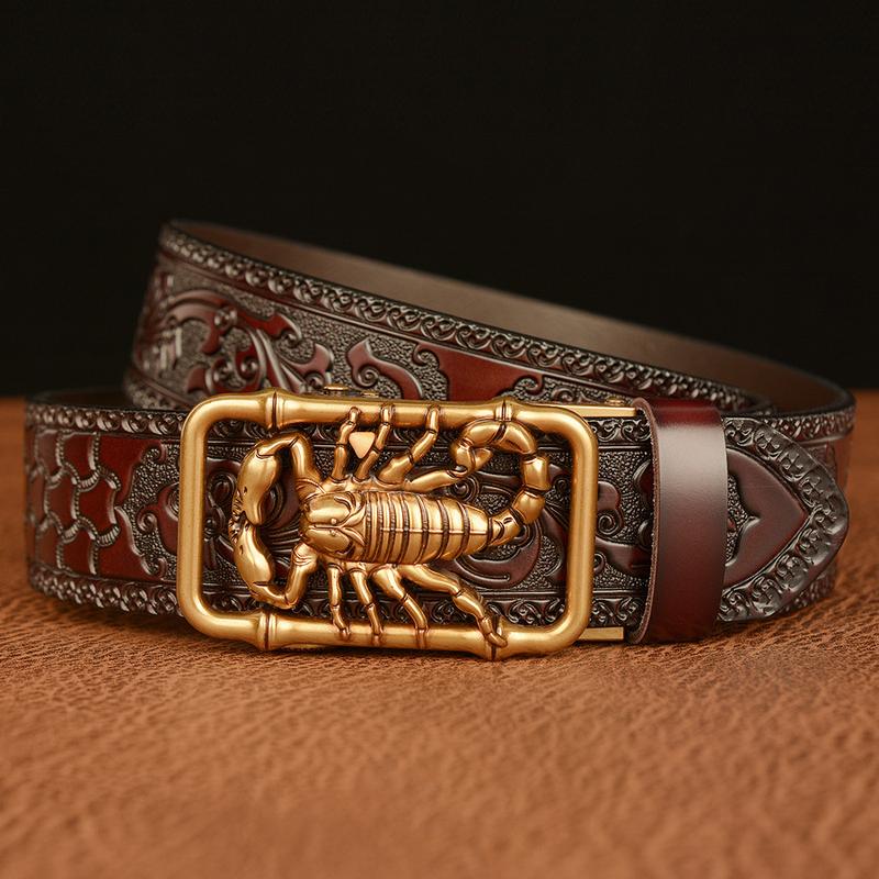 Ikat Pinggang Pria Sabuk Gesper Kulit Sapi Model Scorpion 3
