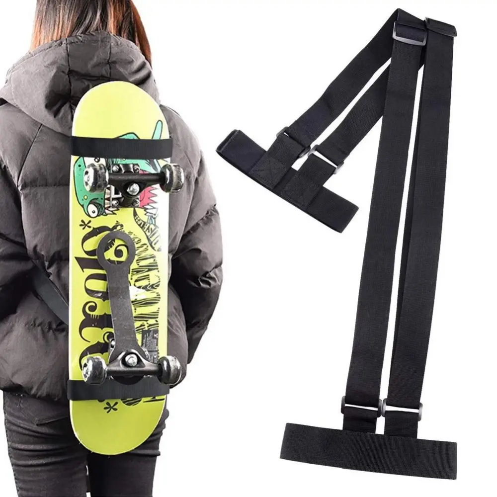 New Polyester Webbing Skateboard Shoulder Carrier Sturdy Fixable Skateboard Backpack Strap Durable Adjustable Universal Shoulder Carrier Skateboard