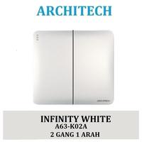Gambar Architech Infinity A63-K02A White Saklar / Cetekan Seri 2 Gang 1 Arah / 2 gang 1 arah - 2GANG 1ARAH dari ARCHITECH INDONESIA Kota Administrasi Jakarta Utara 1 Tokopedia