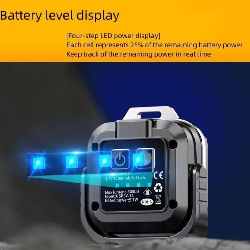 Mini COB Work Light, USB Rechargeable Keychain Light, Magnetic Inspection Light, Camping Light with Multiple Colors Suitable for Hiking Camping Self-defense Emergency Light 7