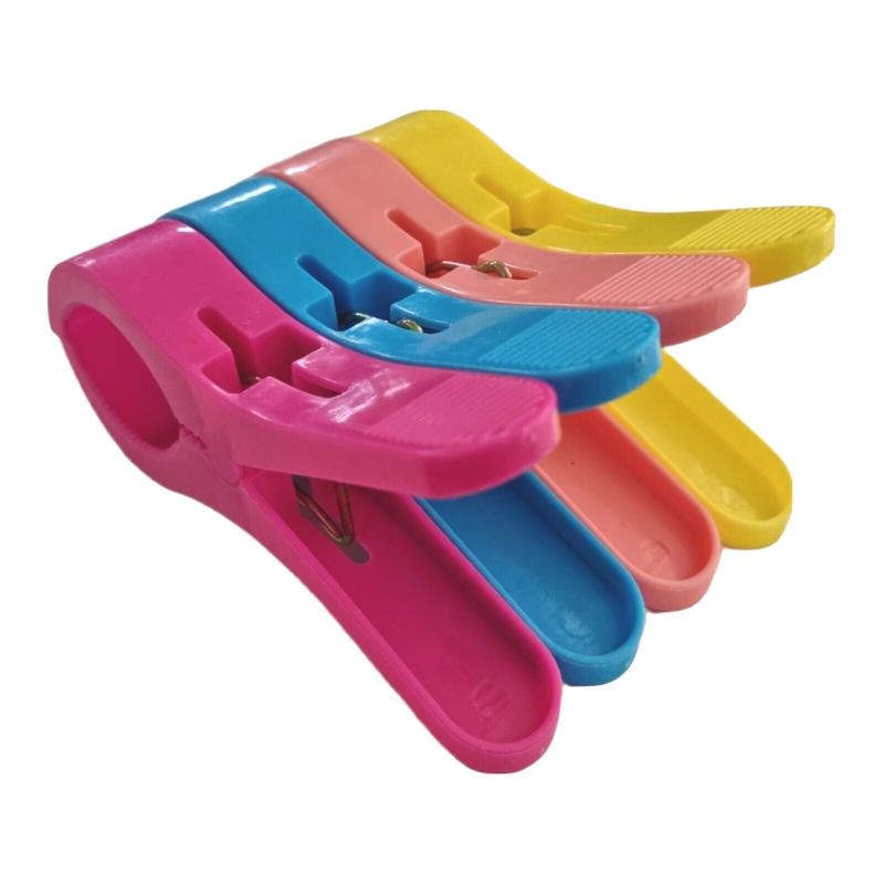 Sunbed Beach Towel Clips X 4 Large Clamps Pegs Heavy Laundry Clothes 2