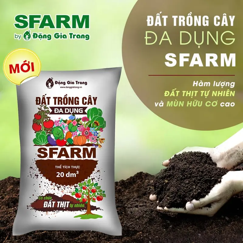 (Bịch chiết 2Kg) Đất Sạch Trồng Cây Đa Dụng Sfarm, Đất Trồng Rau – Củ - Quả, Cây Ăn Trái, Hoa Kiểng 1