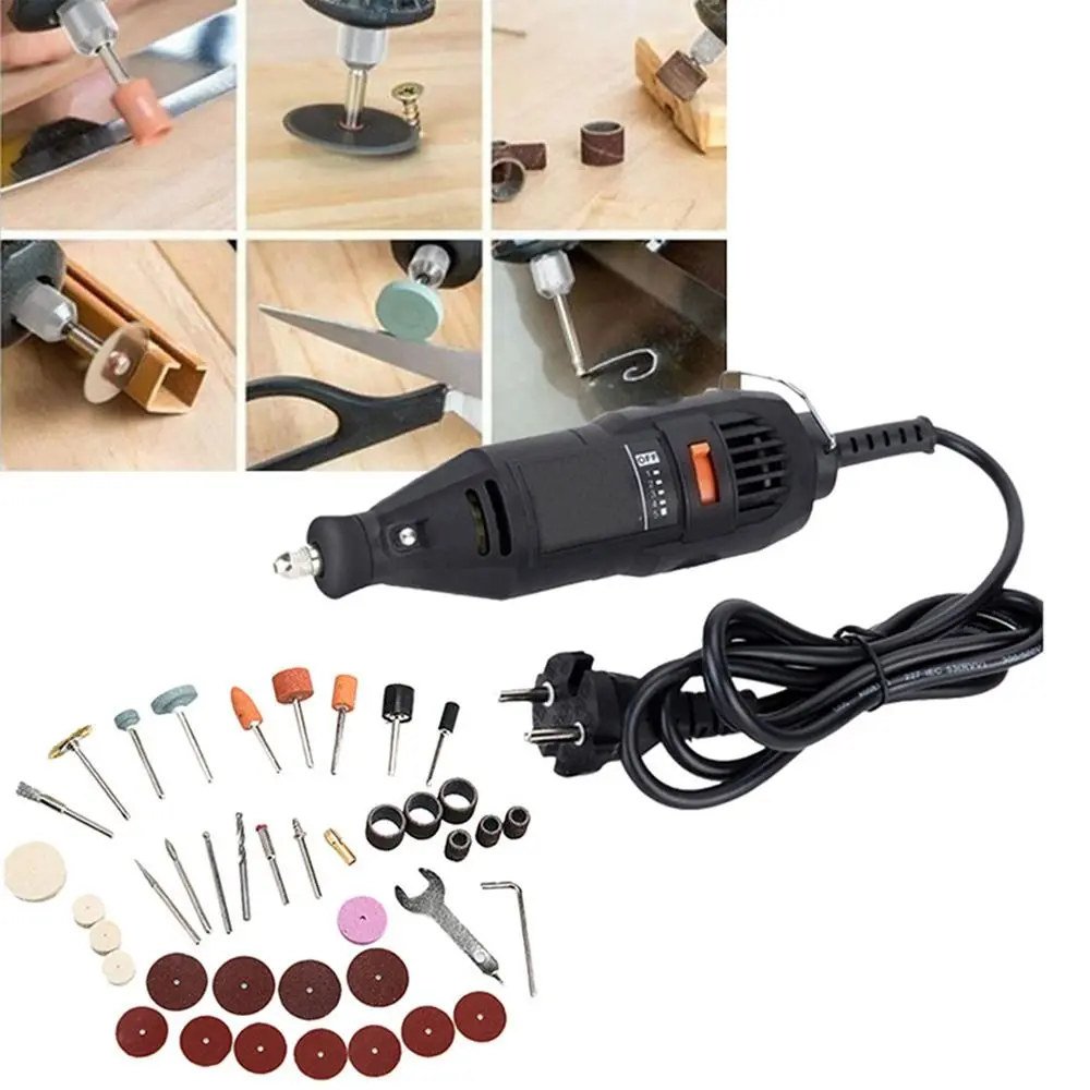Bộ Dụng Cụ Đa Năng, 40 Cái / Bộ, Bao Gồm Bàn Chải Dây, Bánh Xe Đánh Bóng, Đầu Mài, Dụng Cụ Quay Điện, Trống Chà Nhám, Phụ Kiện Khắc
