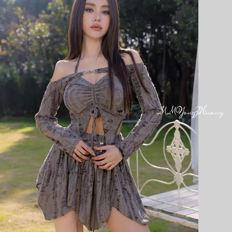 Đồ Bơi, Bộ Ba Mảnh Bikini Xẻ Tà, Dành Cho Nữ, Phong Cách Đường Phố Cao Cấp, Bó Sát, Đồ Tắm Spa, Giúp Giấu Bụng, Hàng Mới Về 0