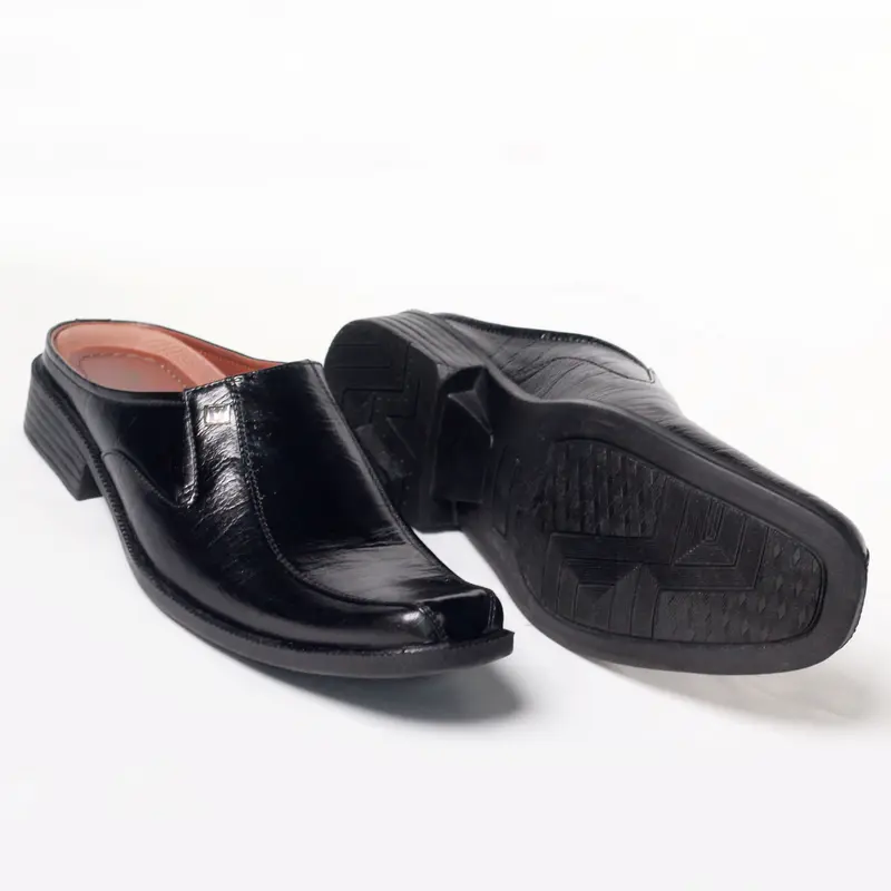 Sepatu Slop Bustong Kulit Sapi Asli Original Velko Shoes Pria Sendal sepatu sandal kulit asli 4