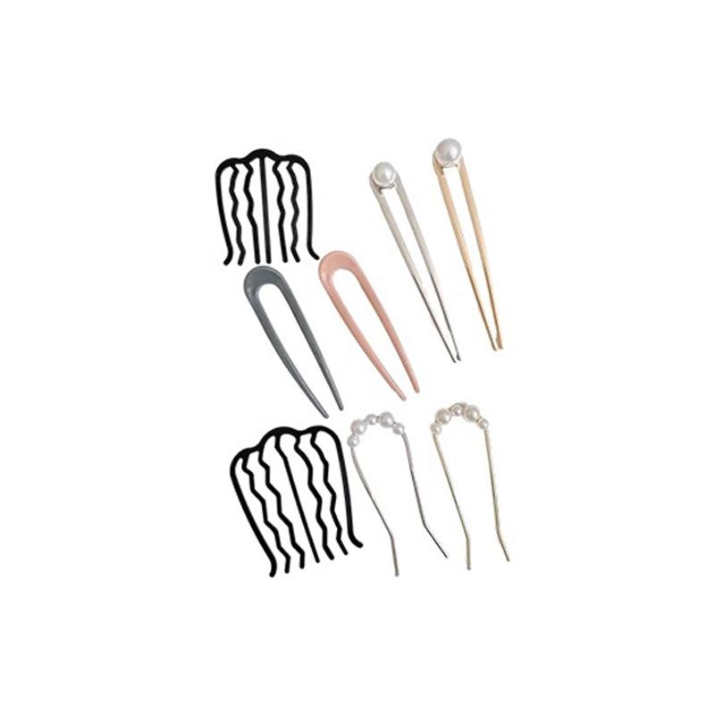 Kẹp Tóc Hình Chữ U Ngọc Trai, Chất Lượng Cao Cấp, Đầu Bi, Cố Định Tóc Đĩa, Dụng Cụ Hữu Ích, Kẹp Tóc, Lược Cắm Bốn Răng Mới, Phụ Kiện Đội Đầu. 4