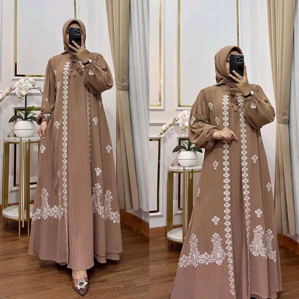 gamis set hijab buka pintu priscet