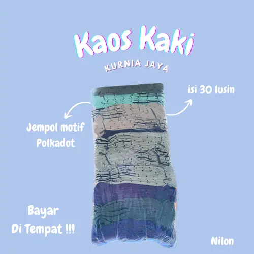 Kaos Kaki Jempol Motif Nilon Muslimah Ukuran L Isi 30 lusin ( Paket Usaha ) 0