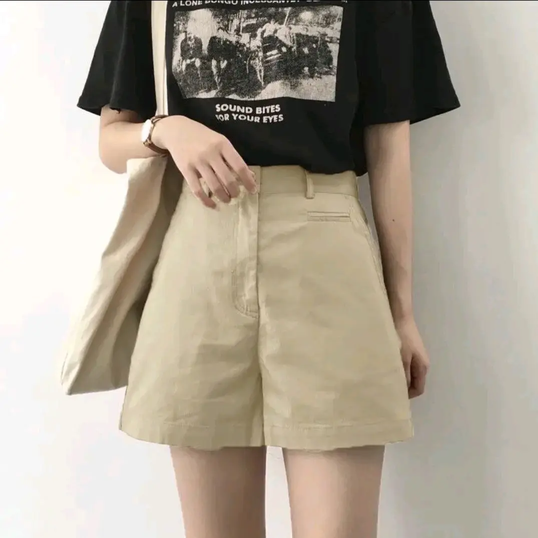 Quần Short Nữ KaKi Lưng Cao Túi Mổ Ulzzang Phong Cách Hàn Quốc Siêu Đẹp Trơn Ôm gọn Jean