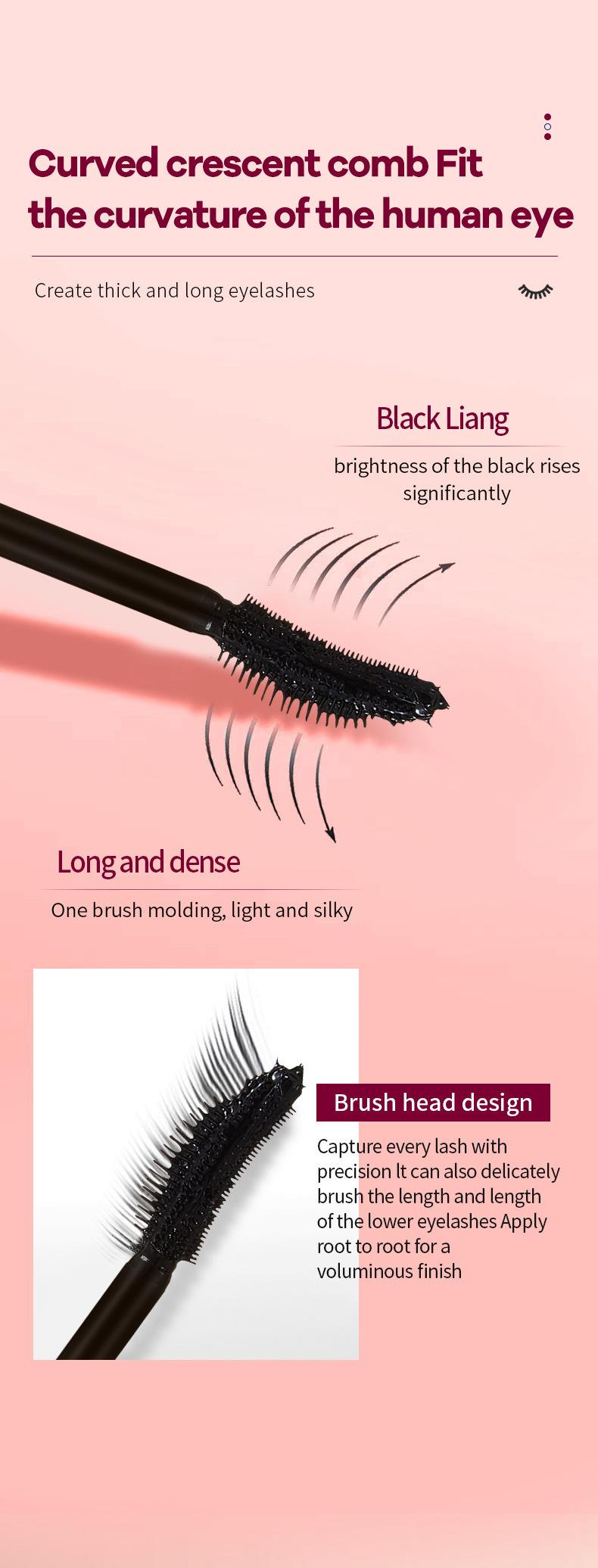 Product Introduction of 3D styling mascara, waterproof, smudge-proof and sweat-proof, black long and curling eyelashes 6