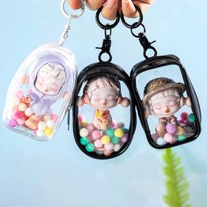 Multicolor Double Zipper Portable Transparent PVC Organizer Box  Chain Bag Toy Storage Boxes Doll Toy Zipper Pouch   efficascent pretzel photo strips keychain duet jade pendant necklace part chinese lime green power boruto mother child poison tree om 20
