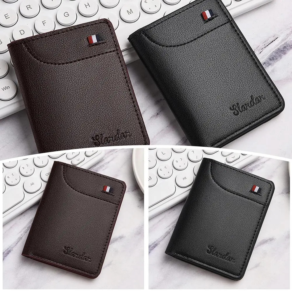 Ví Ngắn Mini, Siêu Mỏng, Thiết Kế Dọc, Cá Tính, Thích Hợp Cho Học Sinh, Có Thể Đựng Tiền Xu, Đơn Giản Và Mềm Mại, Dành Cho Nam Giới, S4G2